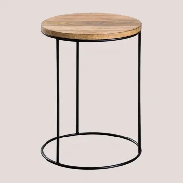 Ronde Mangohouten Bijzettafel (ø30 Cm) Tannam Mangohout - Sklum