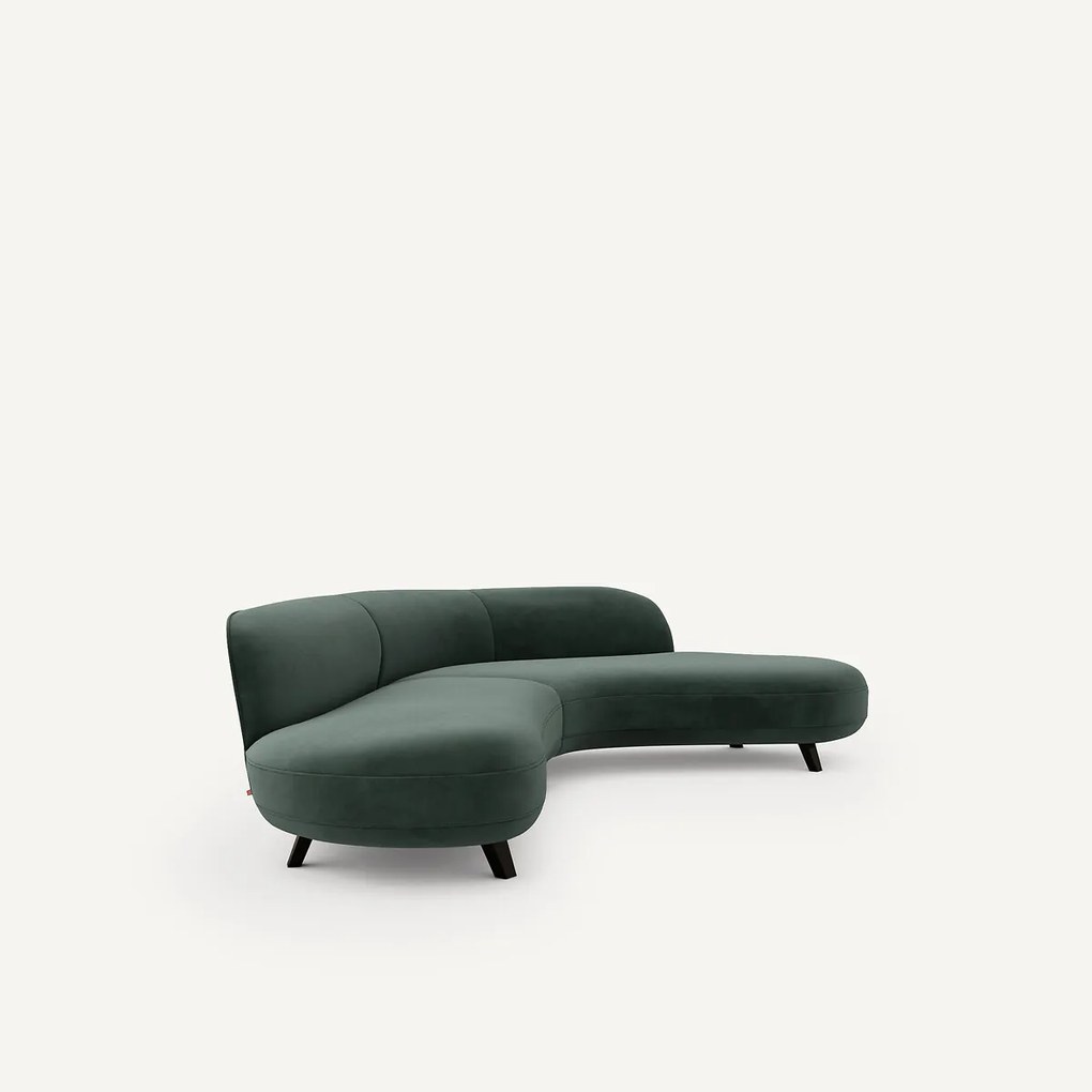 Fluwelen hoekbank, Rosebury, ontwerp Emmanuel Gallina