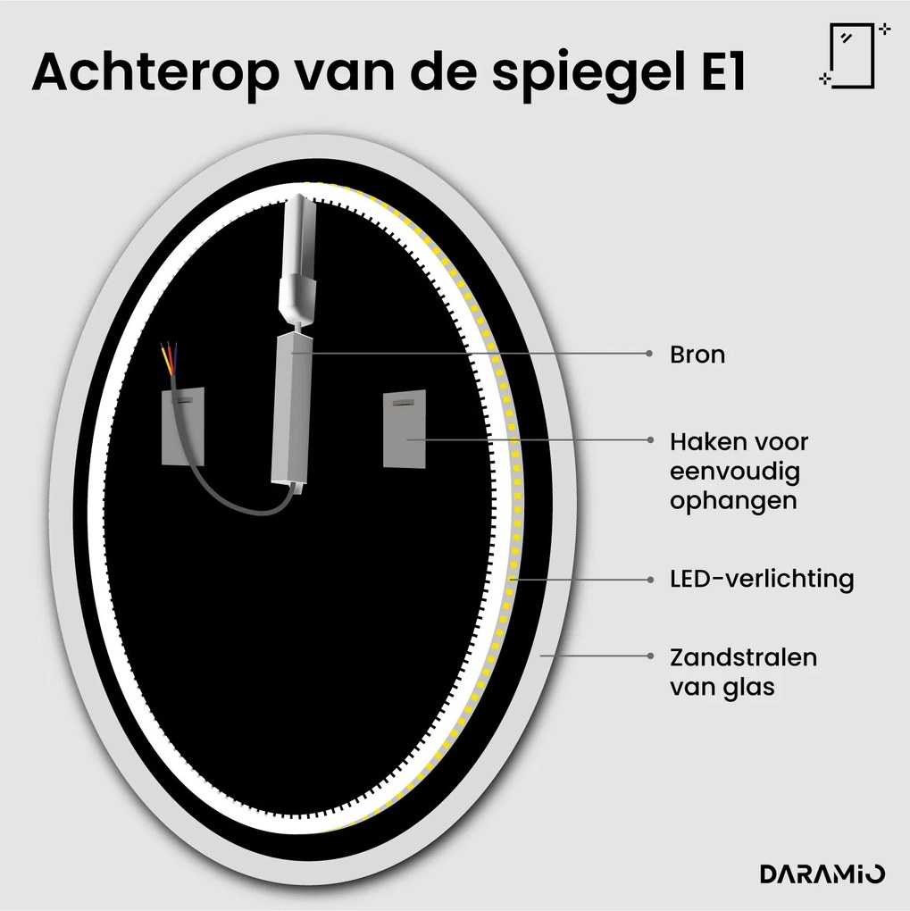 Ronde spiegel met verlichting E1