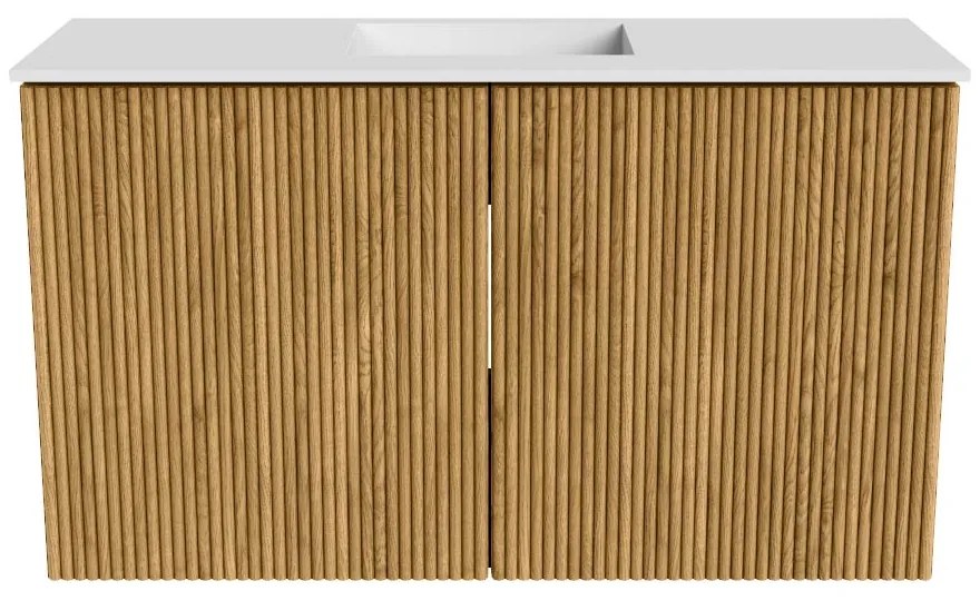 Mondiaz Joya 70cm toiletmeubel oak met wastafel faye midden 1 kraangat talc