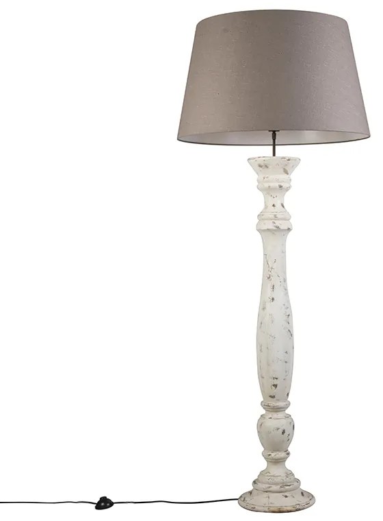 Vloerlamp Ritual wit met kap 70cm oud grijs Landelijk / Rustiek rond Binnenverlichting Lamp