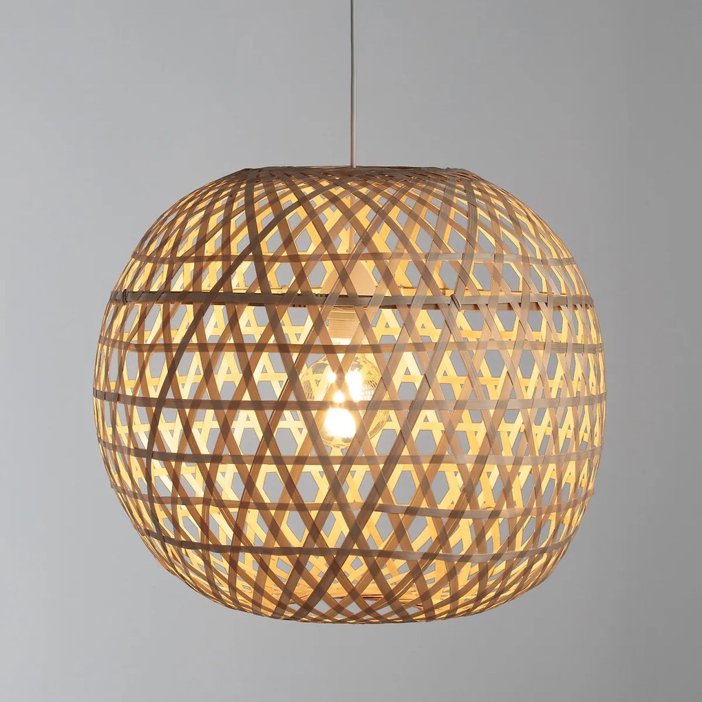 Bolvormige hanglamp in bamboeØ51 cm, Cordo