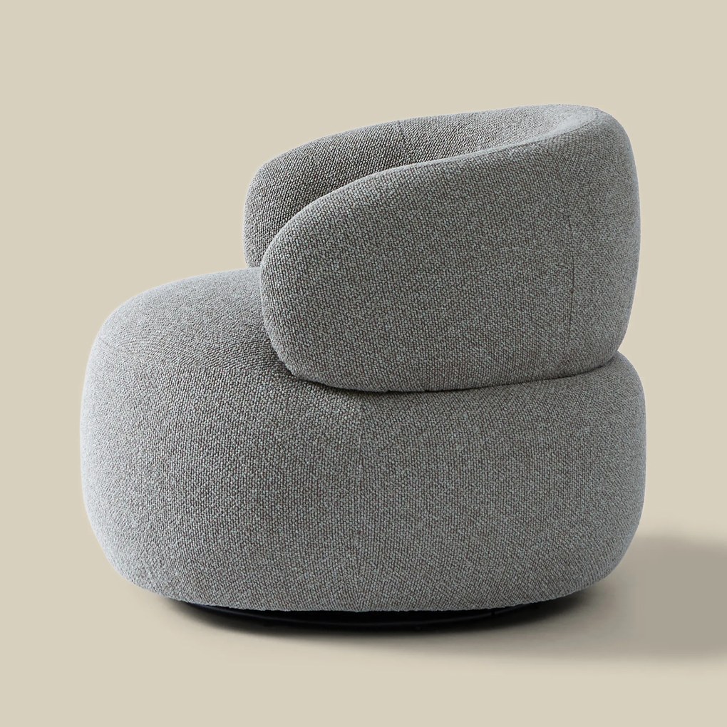 Draaibare Ronde Fauteuil Grijsbruin