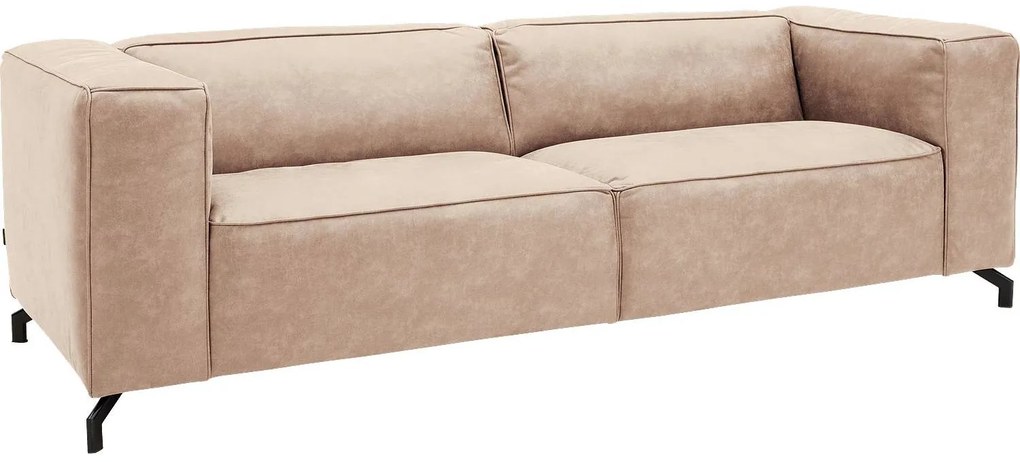 Goossens Bank Calvin beige, micro leer, 3,5-zits, modern design