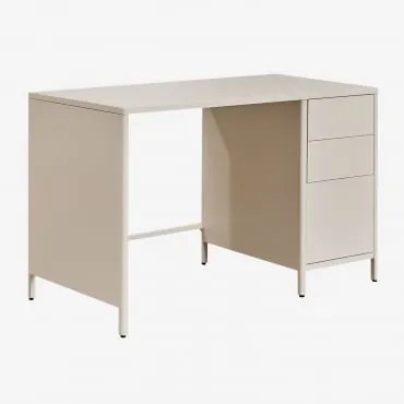 Michigan Bureau 120x60 Cm In Staal Met Lades Tapioca Beige - Sklum