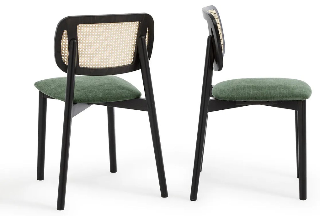 Set van 2 stoelen in beukenhout en vlechtwerk, Rivio