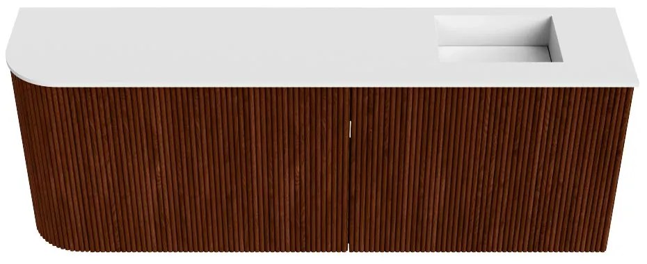 Mondiaz Joya 110cm toiletmeubel ronding links ruby met wastafel faye rechts zonder kraangat talc