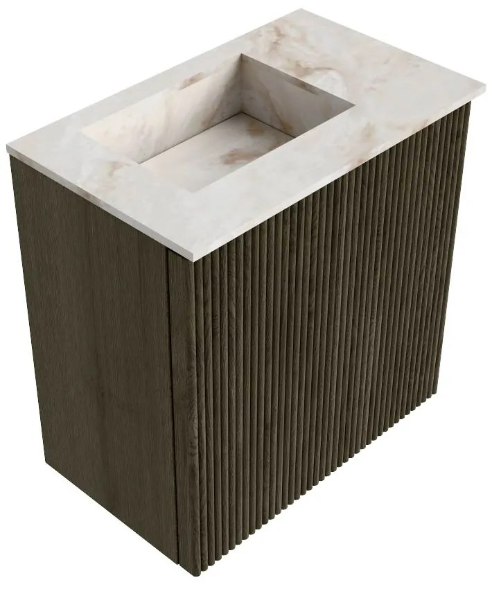 Mondiaz Joya DLux 40cm toiletmeubel shadow met wastafel faye links 1 kraangat frappe