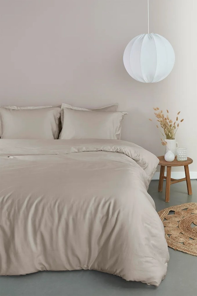 Ambiante Satin Dekbedovertrek Uni Sand – Bij Swiss Sense