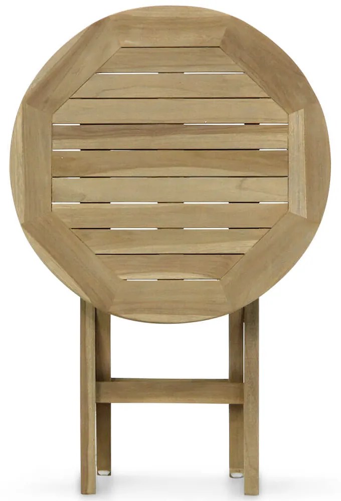 Tuintafel Rond  80 cm Teak Old teak greywash   Derby inklapbare