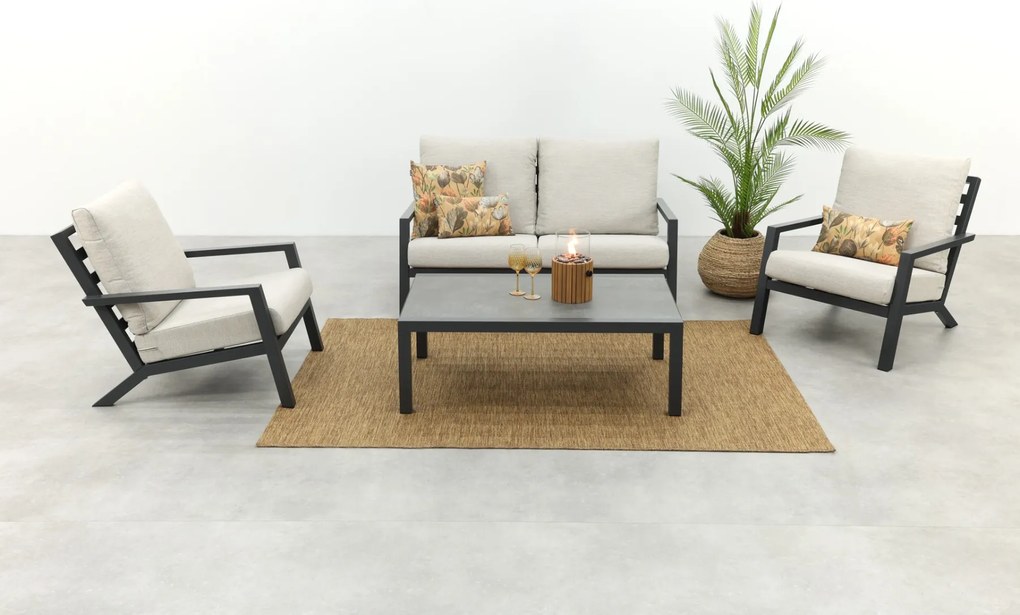 Boston/Atlanta stoel - 2-zitsbank loungeset - 4-delig