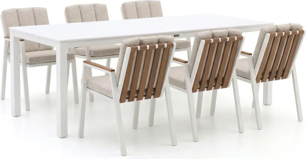 Diningset Bellagio  | 6 personen aluminium | Tuinset stapelbaar | 7-delig | Kees Smit Tuinmeubelen