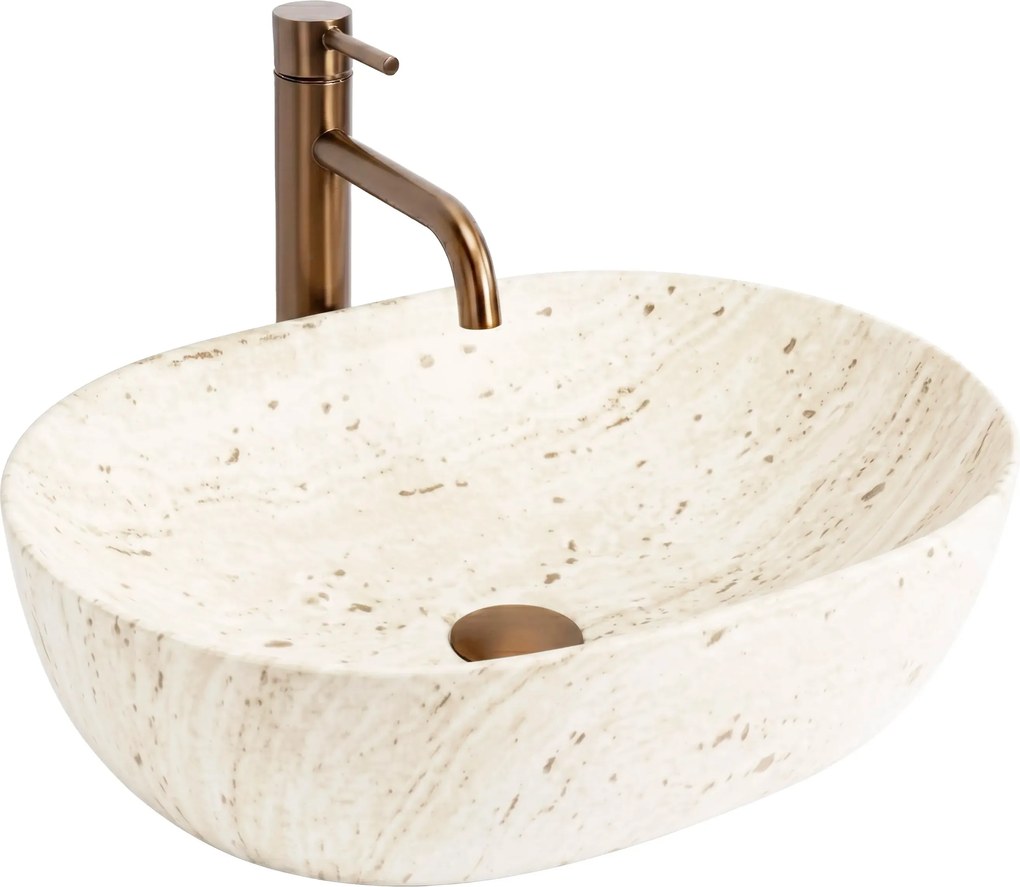 Opzetwastafel REA Amelia Travertine Classic 48