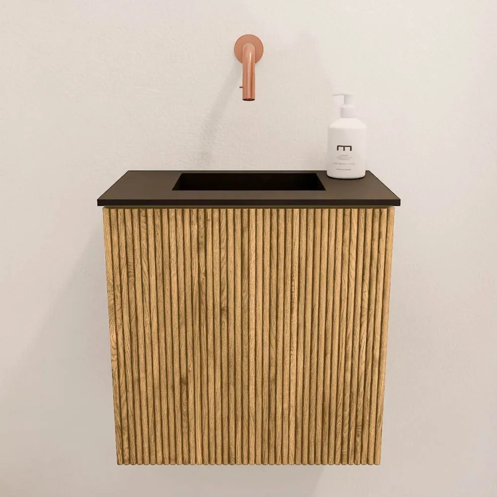 Mondiaz Joya 40cm toiletmeubel oak met wastafel faye midden zonder kraangat urban