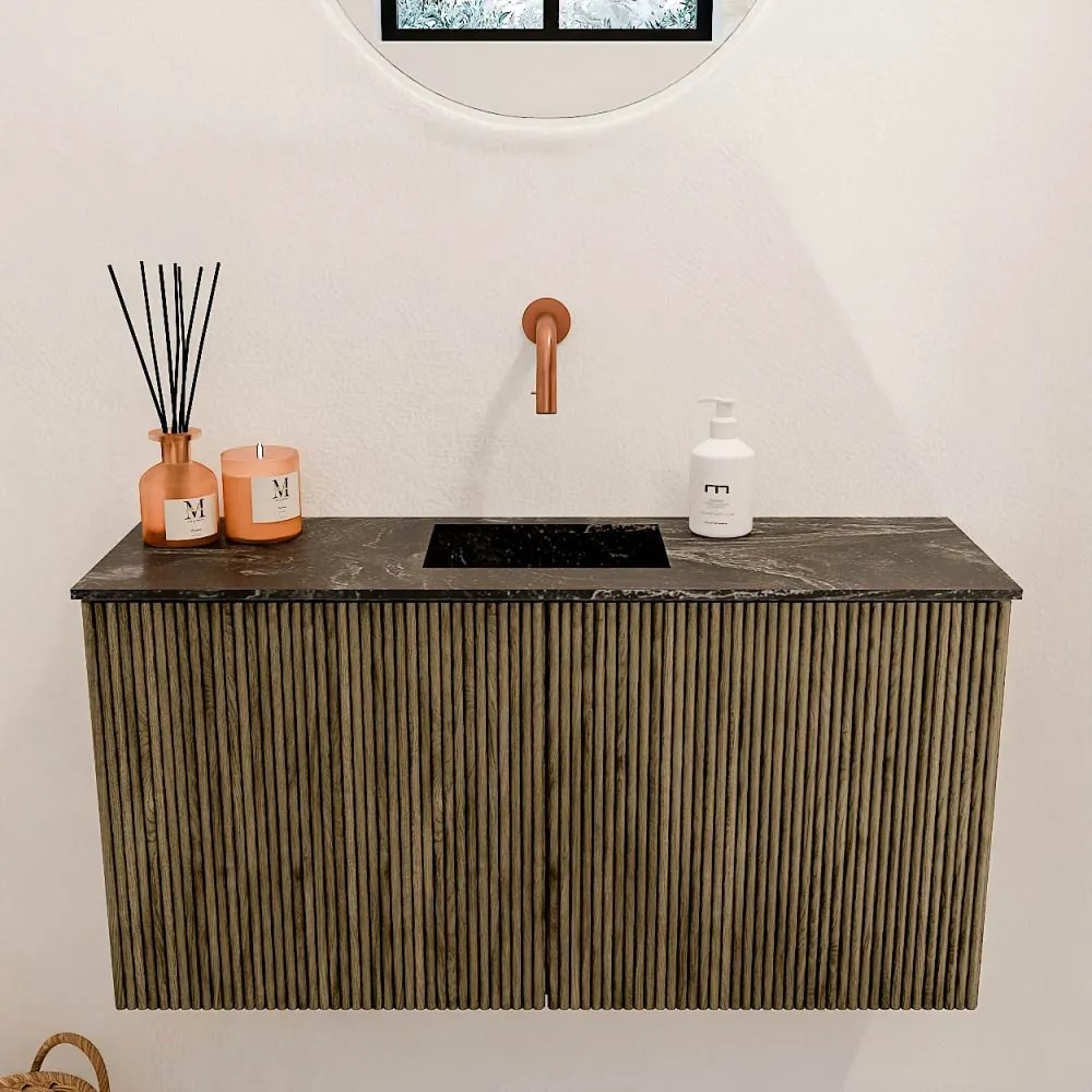 Mondiaz Joya DLux 80cm toiletmeubel dusk met wastafel faye midden zonder kraangat lava