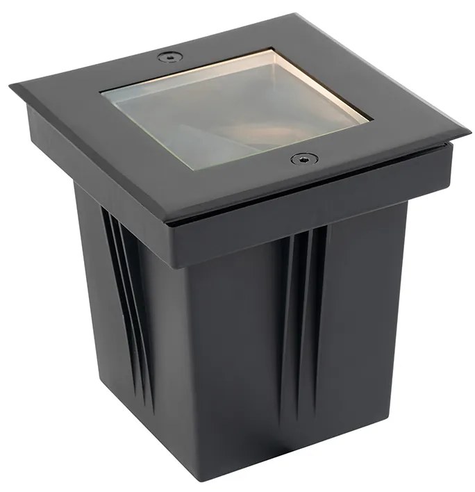 Buitenlamp met dimmer Smart grondspot zwart verstelbaar IP65 RGBW incl. Wifi GU10 50mm - Oneon Modern GU10 IP65 Buitenverlichting vierkant