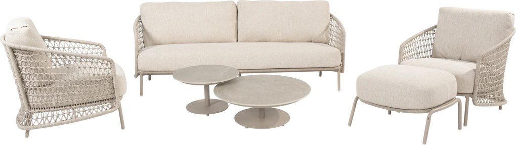 Puccini stoel bank loungeset 6 delig keramiek latte 4 Seasons Outdoor