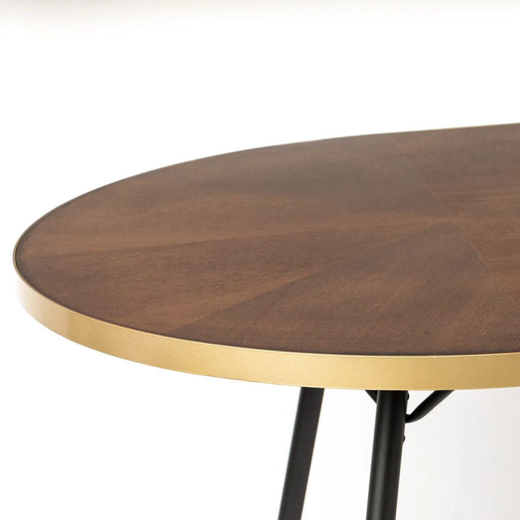 LUMZ Home Denise Ovale Eettafel Walnoot En Messing - 180 X 90cm.