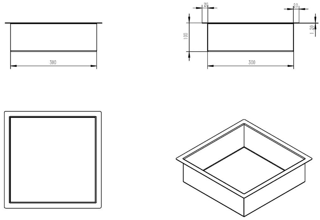 Mueller inbouwnis 30x30x10cm mat wit