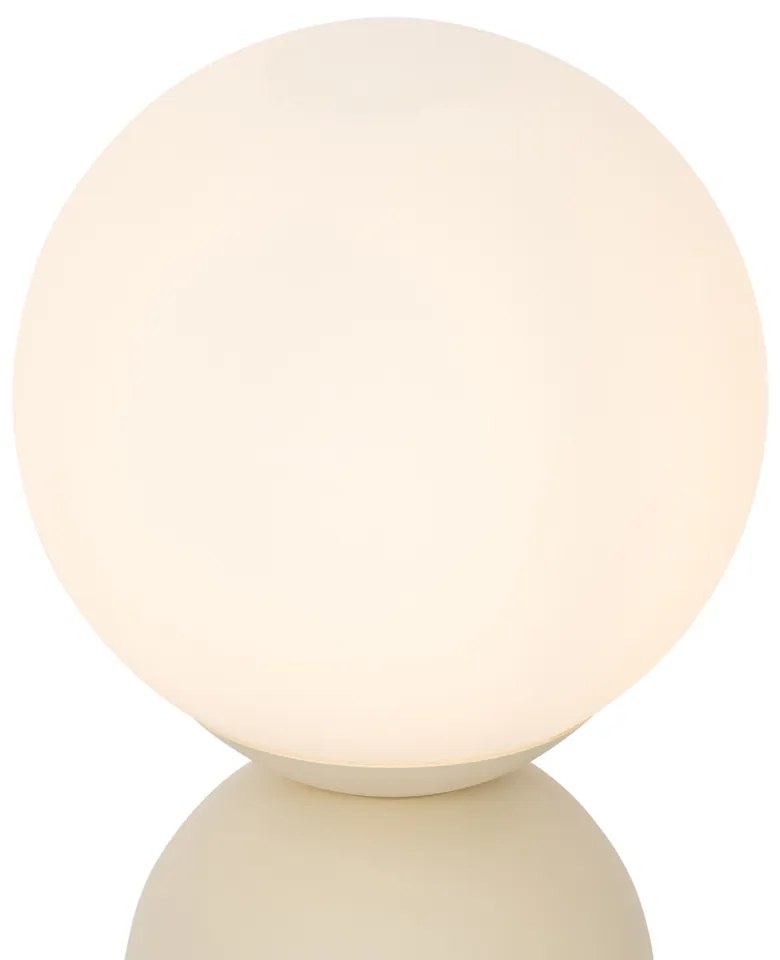 Hotel chique tafellamp beige met opaal glas - Pallon TrendHotel chique E27 bol / globe / rond Binnenverlichting Lamp