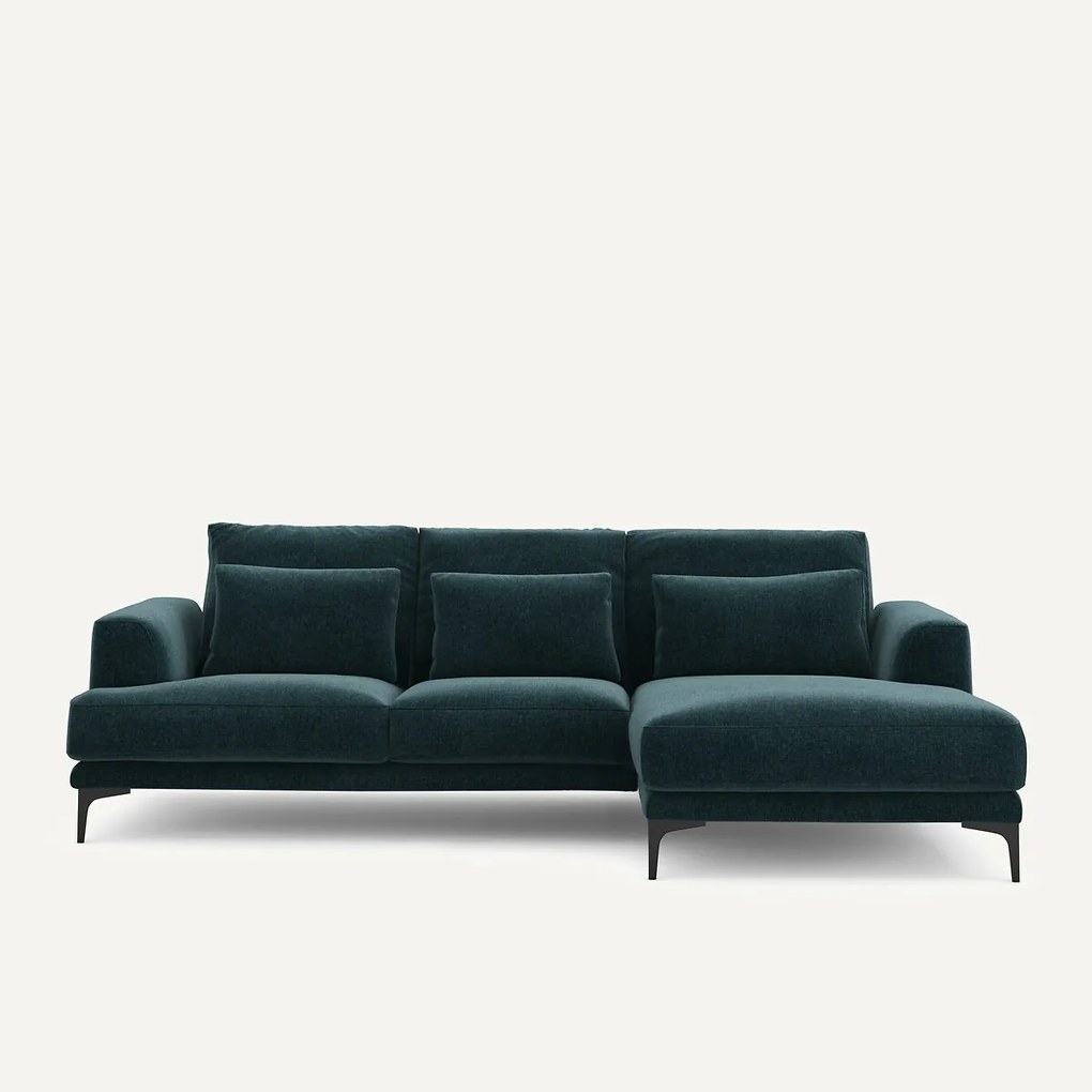 Hoekbank rechts van chenille fluweel, Marsile