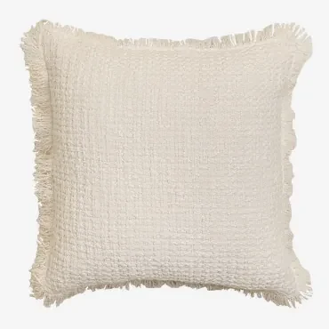 Vierkant Katoenen Kussen (45x45 Cm) Seyrig Beige – Crème - Sklum