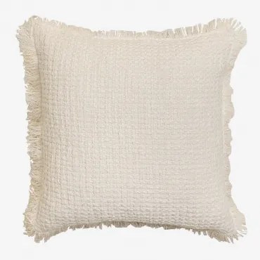 Vierkant Kussen 45x45 Cm Van Seyrig-katoen Beige – Crème - Sklum