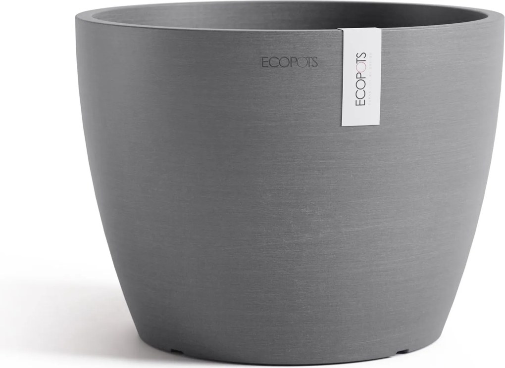 Ecopots bloempot Stockholm 24 - Rond - Grey - Diameter 23,3 x H17,7 cm