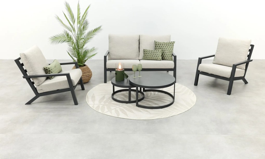 Boston/Rhodos stoel - 2-zitsbank loungeset - 5-delig