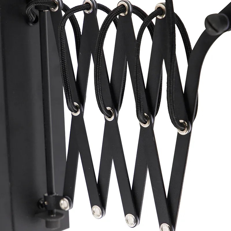 Industriële wandlamp zwart met verstelbare arm - Merle