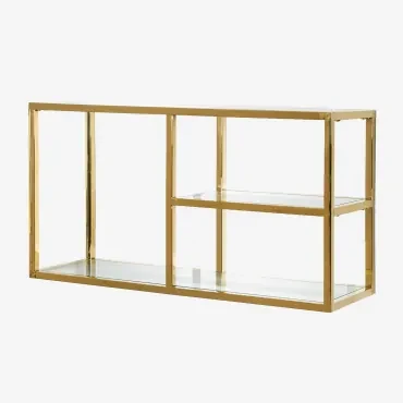 Wandplank Van Glas En Staal Amelia Goud - Sklum