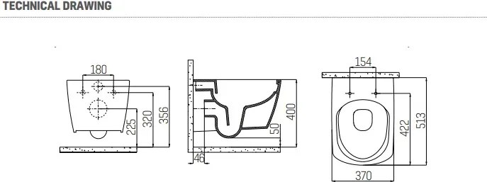 SaniGoods Cody douche wc met bidetkraan koud water wit glans