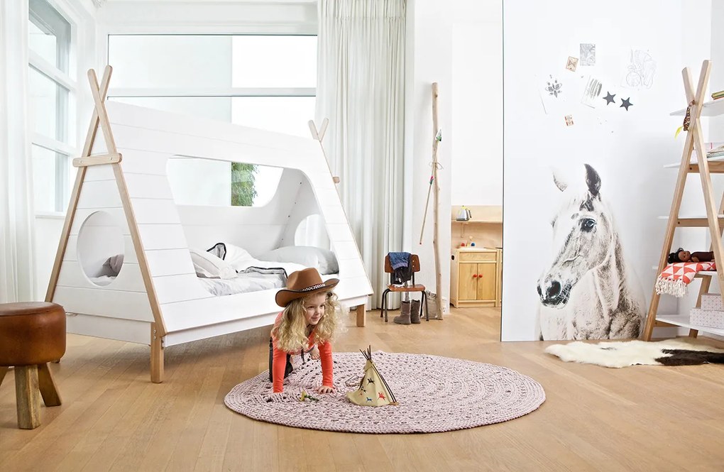 WOOOD Tipi Kinderbed Wit - L215 X D106 X H159 Cm Inclusief Lattenbodem