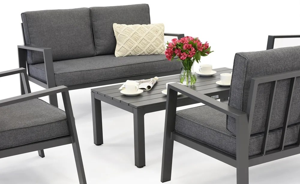 Zakintos Coffee 6 antraciet aluminium set Garden Point