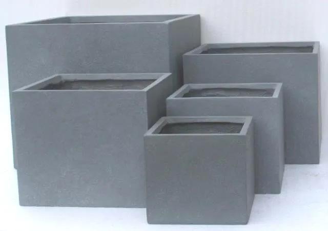 Bloembak Pot basic vierkant XL cement E lite