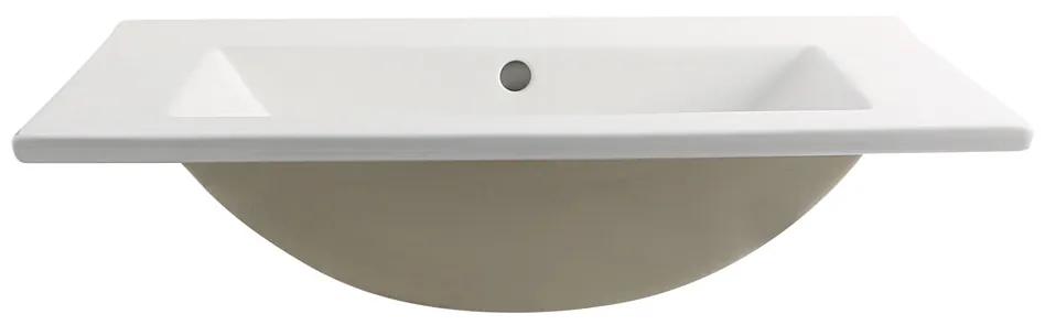 Fontana Latina keramische wastafel 60cm zonder kraangat wit glans