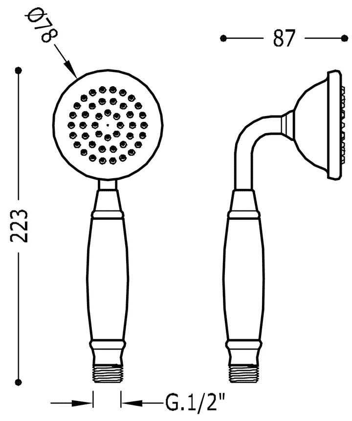 Tres Clasic antikalk handdouche verouderd messing