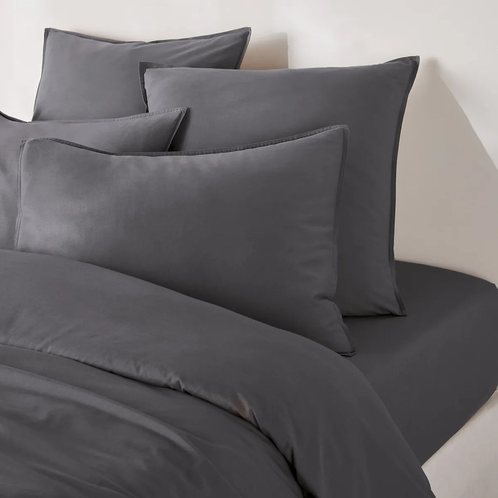 Effen hoeslaken in gewassen katoen, omslag 30 cm, Scenario