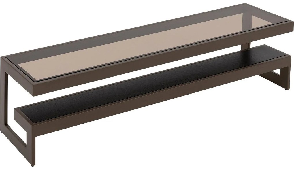 Goossens Excellent Salontafel Lux vierkant, glas zwart, elegant chic, 160 x 43 x 35 cm