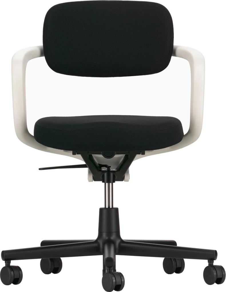 Vitra Allstar bureaustoel harde wielen voor tapijt witte armleuning nero rugleuning
