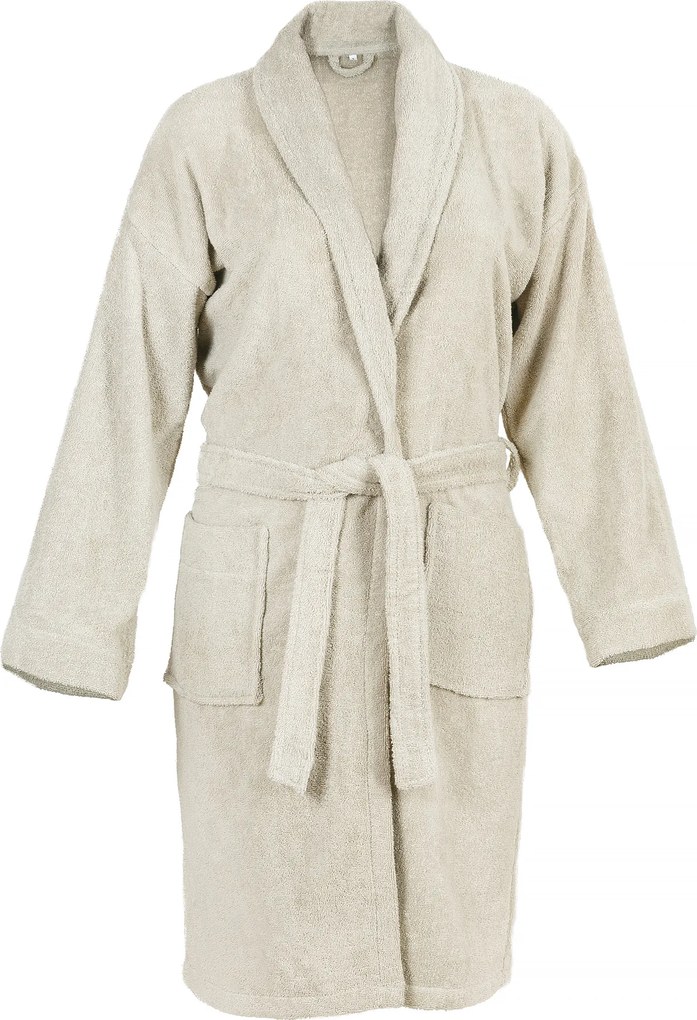 Badjas - 100% Katoen, waarvan 50% Gerecyclede Katoen - GRS Gecertificeerd - Maat XL - Sandy Grey