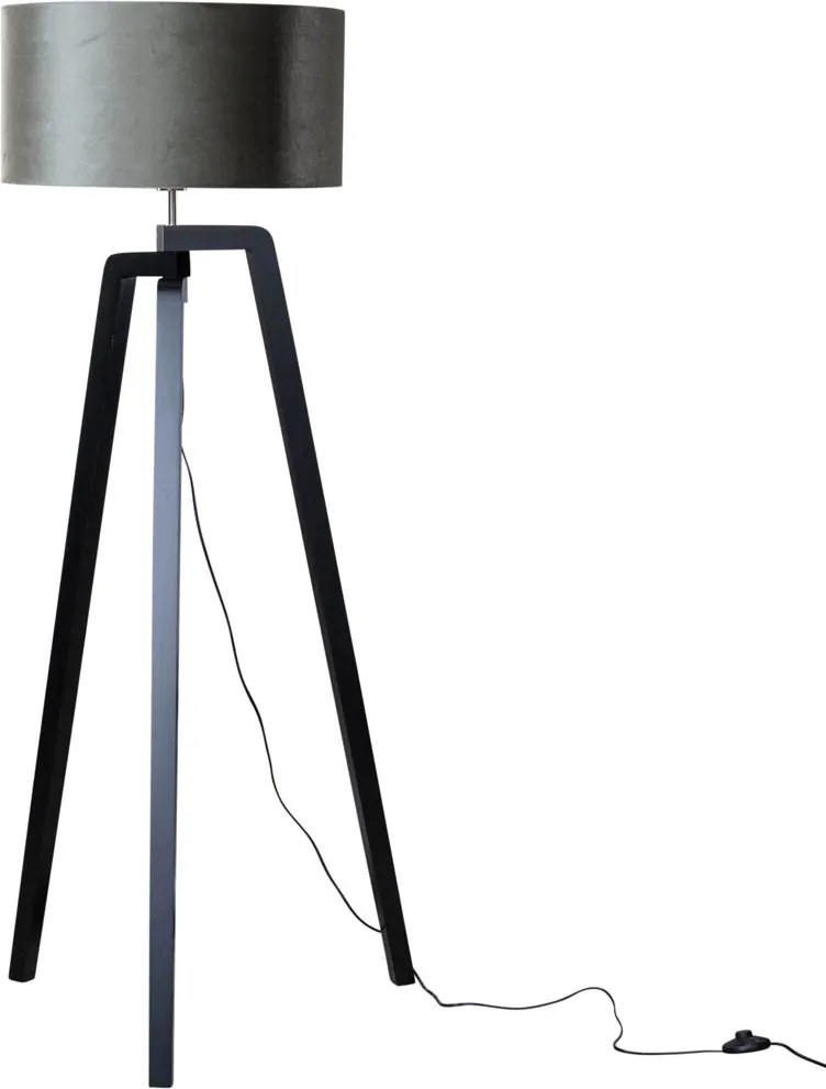 Vloerlamp zwart met velours kap groen 50cm - Puros