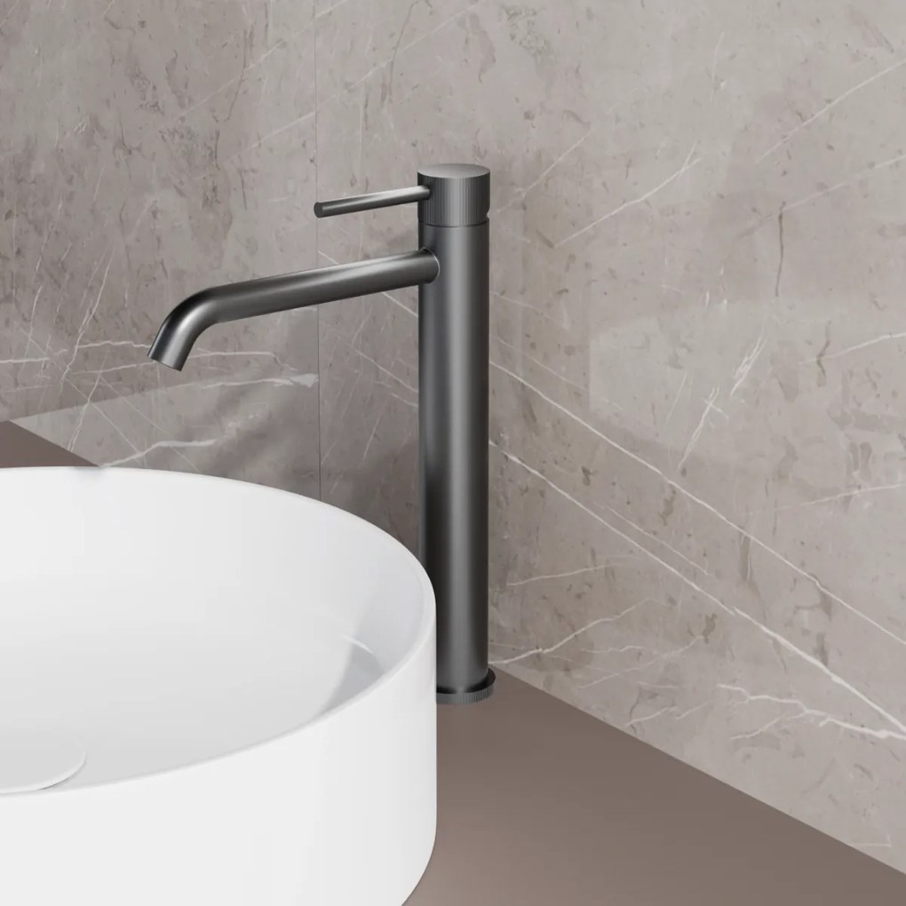 Best Design High End Moya verhoogde wastafelkraan gunmetal
