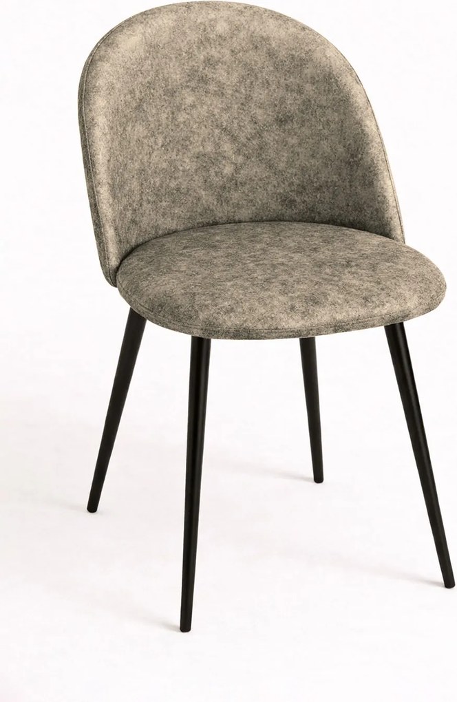 Zwarte Teok Vintage Kunstlederen Stoel