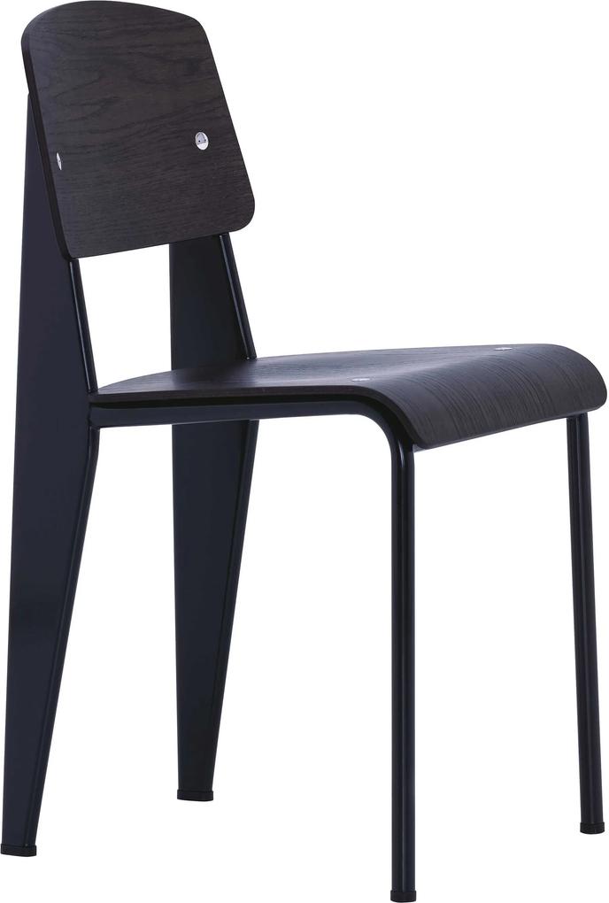 Vitra Standard stoel zwart noten onderstel Deep Black