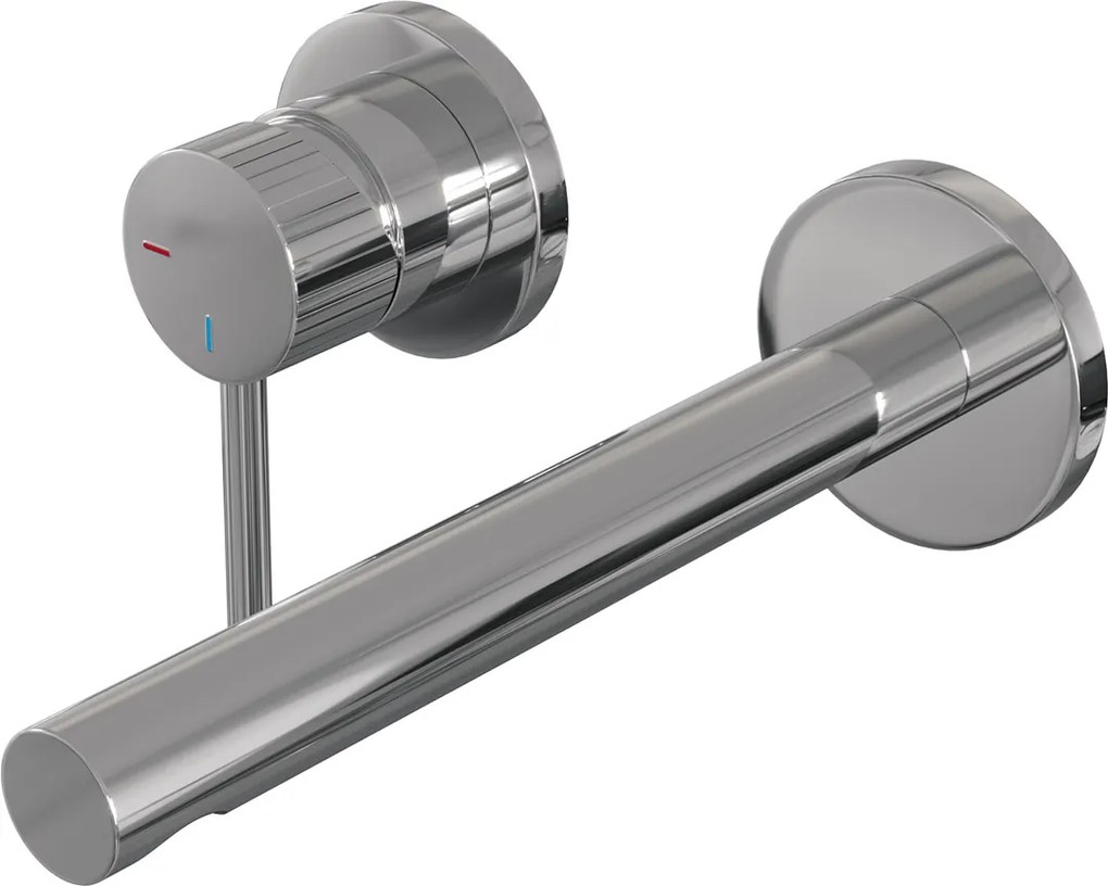 Brauer Stripe inbouw wastafelkraan ColdStart met rechte uitloop en rozetten model A2 chroom