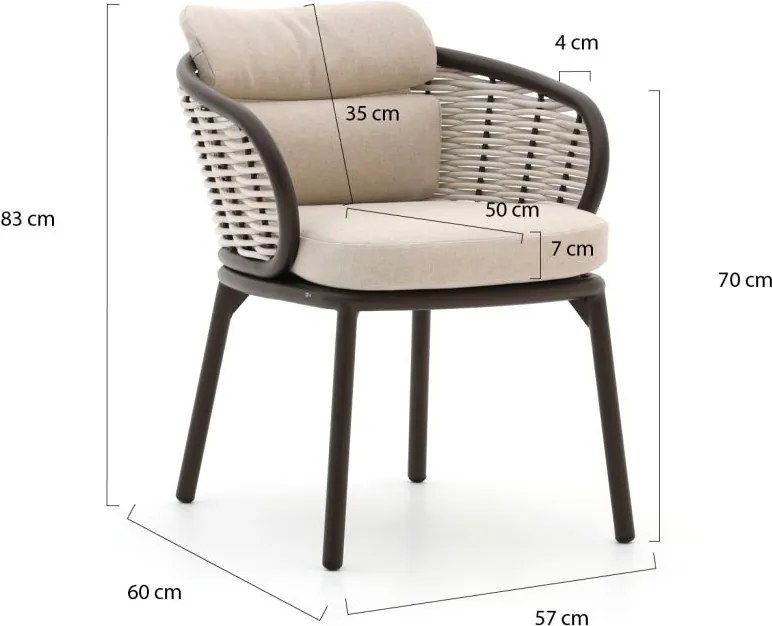Diningset Apple Bee | 6 personen | Tuinset sintered stone | 7-delig | Kees Smit Tuinmeubelen