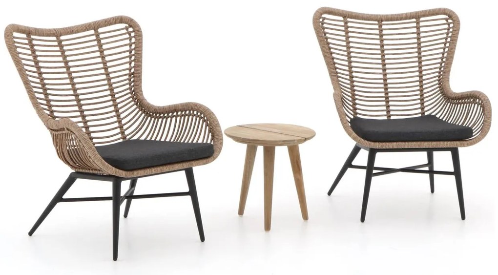 Bistro- en balkonset Intenso | 2 personen | Tuinset wicker (vlechtwerk) | 3-delig | Kees Smit Tuinmeubelen