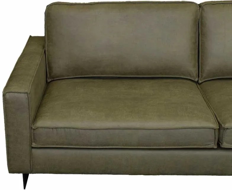 Hoekbank / Loungebank Riverdance | Rechts | Leer Dalton groen 14 | 2,90 x 2,17 mtr