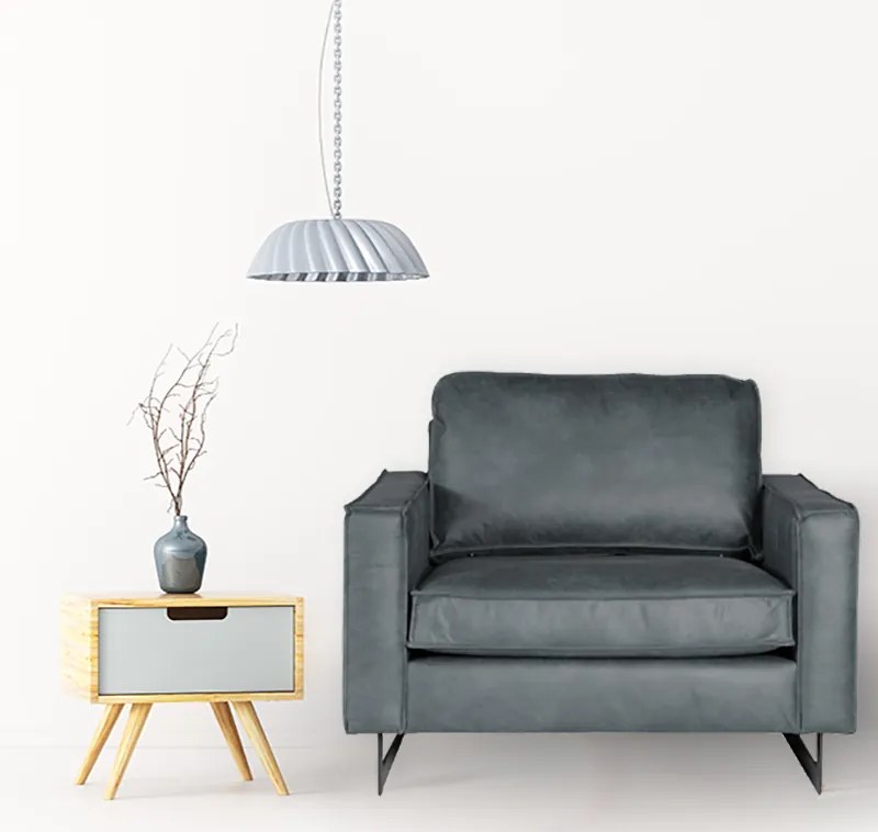 Loveseat - Riverdance - leer Colorado antraciet 01